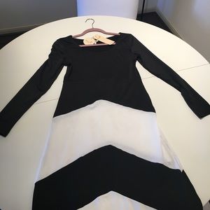 Long dress casual black and white